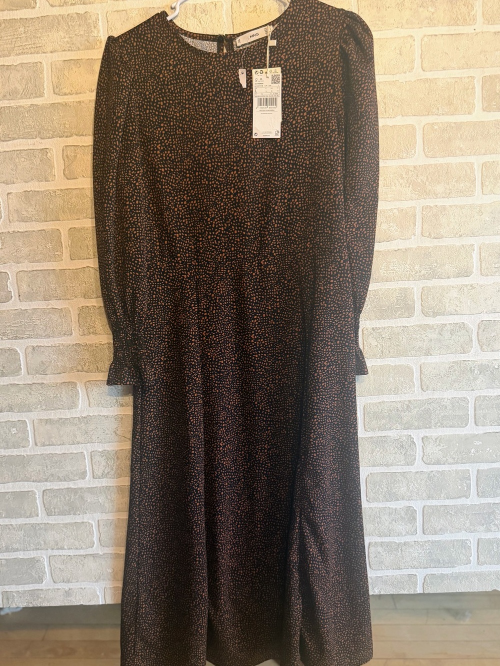 Mango Long Sleeve Printed Dress